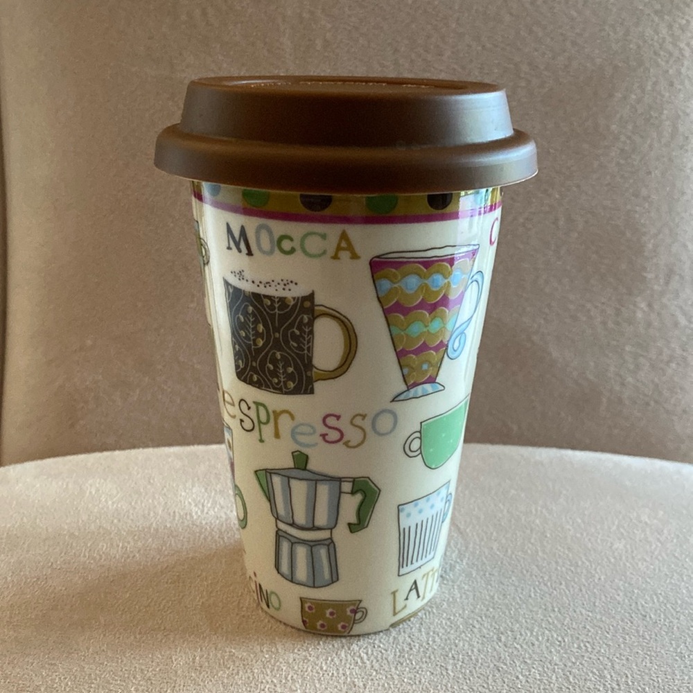 Coffee Theme Ceramic Travel Mug